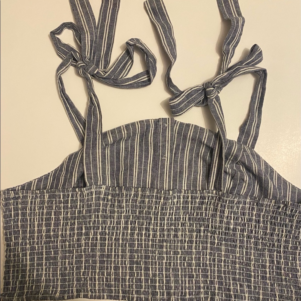 plus size forever 21 stripped denim crop top